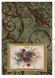 Pansey Bouquet Curved Gold Frame Card
