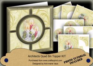 Candle Trio Cream Architects Quad 8in Cf Kit