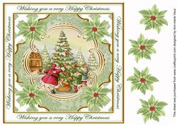 Decorate Tree Happy Christmas Lattice Corner 8in Topper