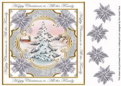 Snow Tree All the Family Lattice Corner 8in Topper