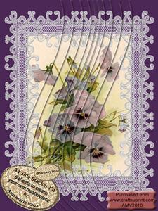 Lace Purple Pansey A4 Swirvey Side Stacker Kit