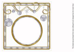 Silver Diddy Flakes Christmas Bauble 8in Insert Panel
