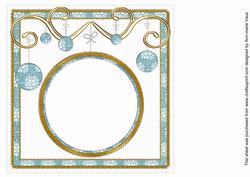 Teal Diddy Flakes Christmas Bauble 8in Insert Panel