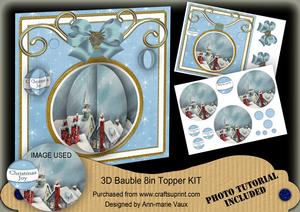 Rooftops Blue 3D Bauble 8in Card Front Mini Kit
