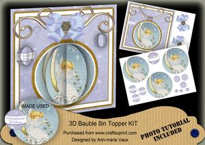 Gorgeous Blue Angel 3D Bauble 8in Card Front Mini Kit