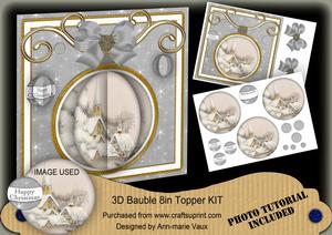 Ice Church Silver 3D Bauble 8in Card Front Mini Kit