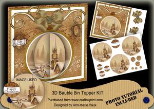 Snow Steeple 3D Bauble 8in Card Front Mini Kit