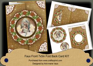 Mother Mary Doily Faux Fold Back Card Mini Kit
