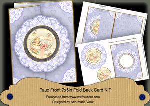 Baby Boy Doily Faux Fold Back Card Mini Kit