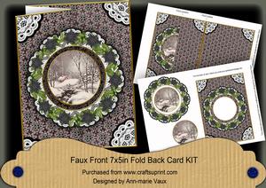 Winter Walk Doily Faux Fold Back Card Mini Kit