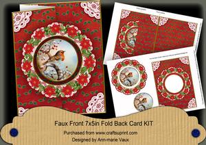 Red Robin Doily Faux Fold Back Card Mini Kit