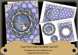 Singing Birdies Doily Faux Fold Back Card Mini Kit