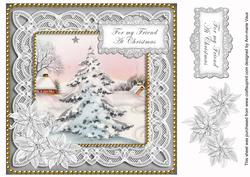 Snow Tree My Friend at Christmas 8in Sentiment Topper