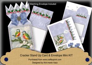 Blue Tits Cracker Card & Envelope Mini Kit