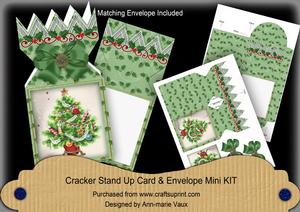 Elegant Tree Green Cracker Card & Envelope Mini Kit