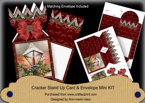 Dark Red Lantern Cracker Card & Envelope Mini Kit