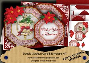 Lovebirds Both of You Double Octagon Card & E Kit
