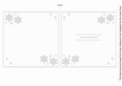 Snowflakes Silver Seasons Greetings 5-5in Folded Insert