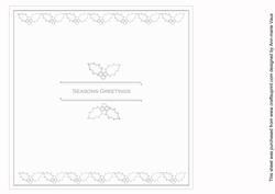 Holly Silver Seasons Greetings 8in Insert Panel