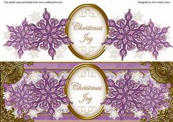 Purple Flakes Christmas Joy Xl Dl Decoupage Topper