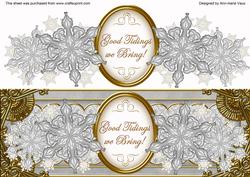 Silver Flakes Good Tidings Xl Dl Decoupage Topper