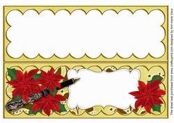 Red Lemon Poinsettia Xlarge Dl Folded Card Insert