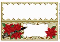Red Olive Poinsettia Xlarge Dl Folded Card Insert