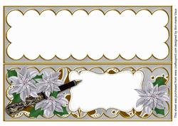 Silver Poinsettia Xlarge Dl Folded Card Insert