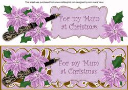 Lilac Poinsettia My Mum Xlarge Dl Decoupage Topper