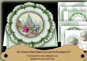 Decorate Tree Seasonsgreetings 3D Picture Doily Card & E Kit
