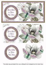 Lilac Butterfly New Home Dl Decoupage Topper