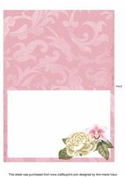 Cream Rose Porchid Fancy Square Kit Matching Folded Insert