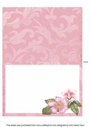 Pink Blossom Fancy Square Kit Matching Folded Insert