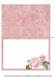 Pink Rose Fancy Square Kit Matching Folded Insert