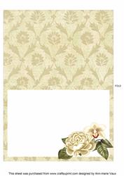 All Cream Rose Fancy Square Kit Matching Folded Insert