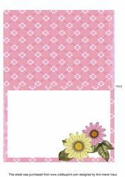 Pink Daisy Fancy Square Kit Matching Folded Insert