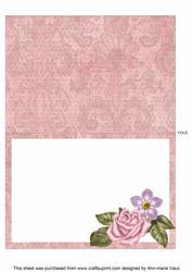 Pink Rose Fancy Square Kit Matching Folded Insert