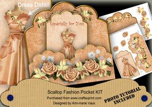 Peach Rose for You Scallop Fashion Tag Cf Mini Kit