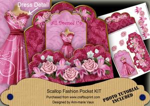 Hot Pink Birdy Dressed Up Scallop Fashion Tag Cf Mini Kit