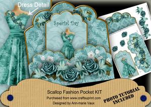 Peacock Vines Special Day Scallop Fashion Tag Cf Mini Kit