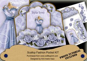 Blue Birdy Style Icon Scallop Fashion Tag Cf Mini Kit