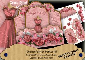 Pink Birdy Happy Birthday Scallop Fashion Tag Cf Mini Kit