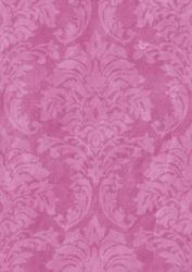 Cerise Old Damask A4 Backing Paper