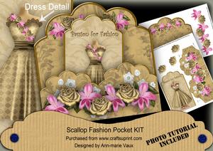 Gold Pink Check Passion for Fashion Scallop Tag Cf Mini Kit