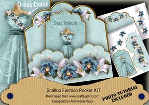 Teal Lily Best Friends Scallop Fashion Tag Cf Mini Kit
