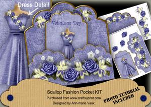 Blue Plain Fabulous Day Scallop Fashion Tag Cf Mini Kit
