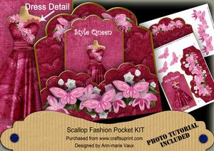 H Pink Butterfly Style Queen Scallop Fashion Tag Cf Mini Kit