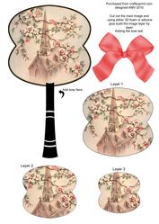 Blossom Church Oriental Hand Fan 3D Topper