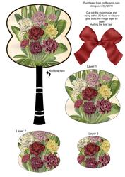 Primulas Oriental Hand Fan 3D Topper