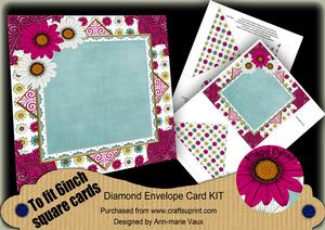 Cerise Daisy1 6inch Diamond Envelope Mini Kit